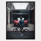 Obraz It All Starts With A Dream – Showroom – Płótno – Czarna rama – Huephant