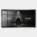 Obraz Keep Going – Szkło akrylowe – Srebrna rama – Huephant