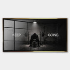 Obraz Keep Going – Szkło akrylowe – Złota rama – Huephant