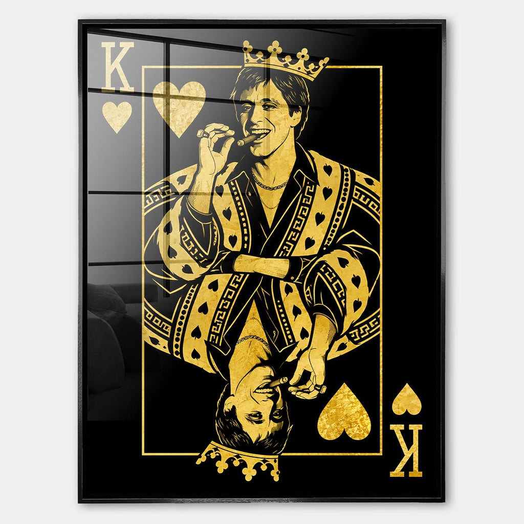 Obraz King Hustler – Szkło akrylowe – Czarna rama – Huephant