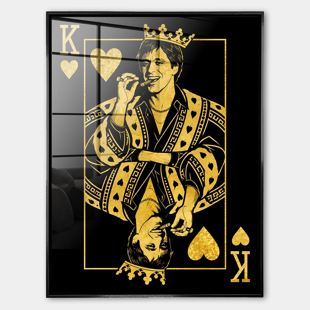 Obraz King Hustler – Szkło akrylowe – Czarna rama – Huephant
