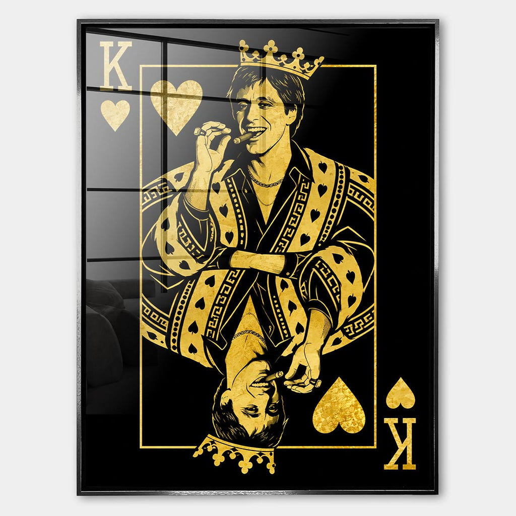 Obraz King Hustler – Szkło akrylowe – Srebrna rama – Huephant