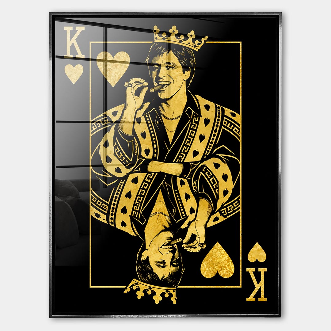 Obraz King Hustler – Szkło akrylowe – Srebrna rama – Huephant