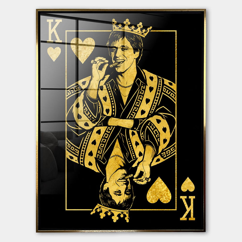 Obraz King Hustler – Szkło akrylowe – Złota rama – Huephant