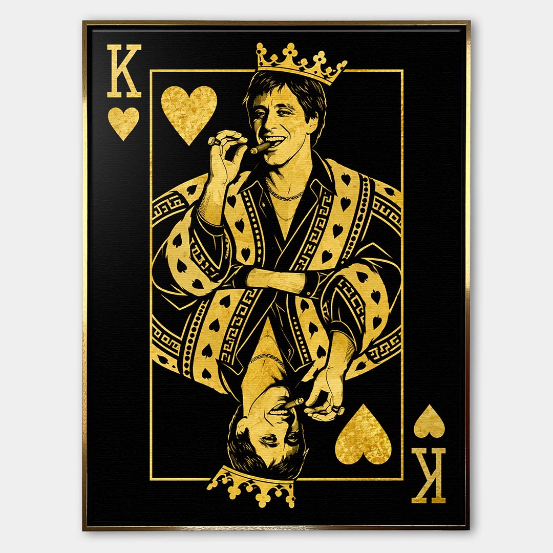 Obraz King Hustler – Płótno – Złota rama – Huephant
