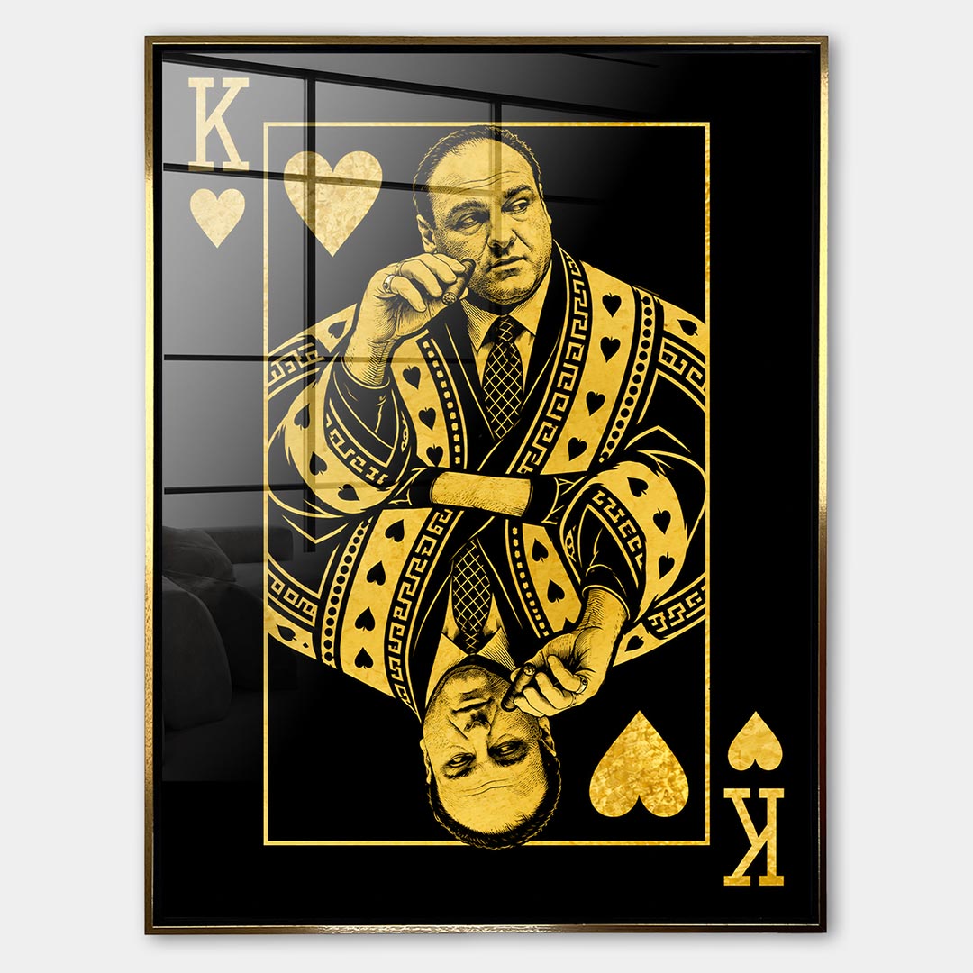 Obraz King Tony – Szkło akrylowe – Złota rama – Huephant