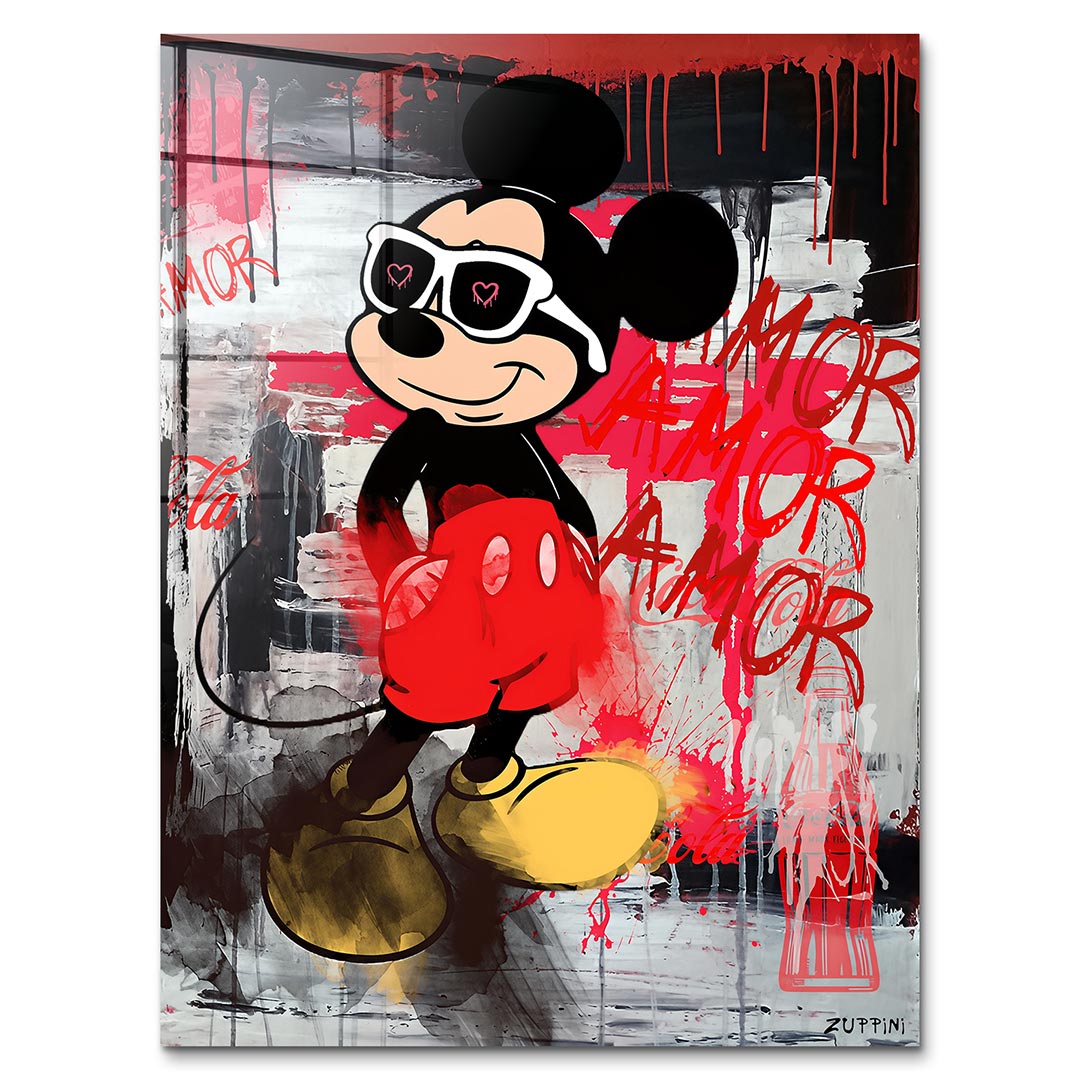 Love Mouse – Szkło akrylowe – Bez ramy – Huephant