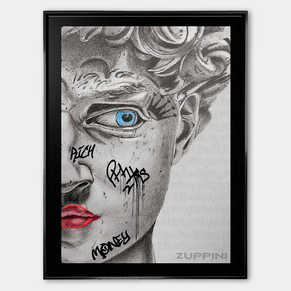 Marble Gaze – Płótno – Czarna rama – Huephant