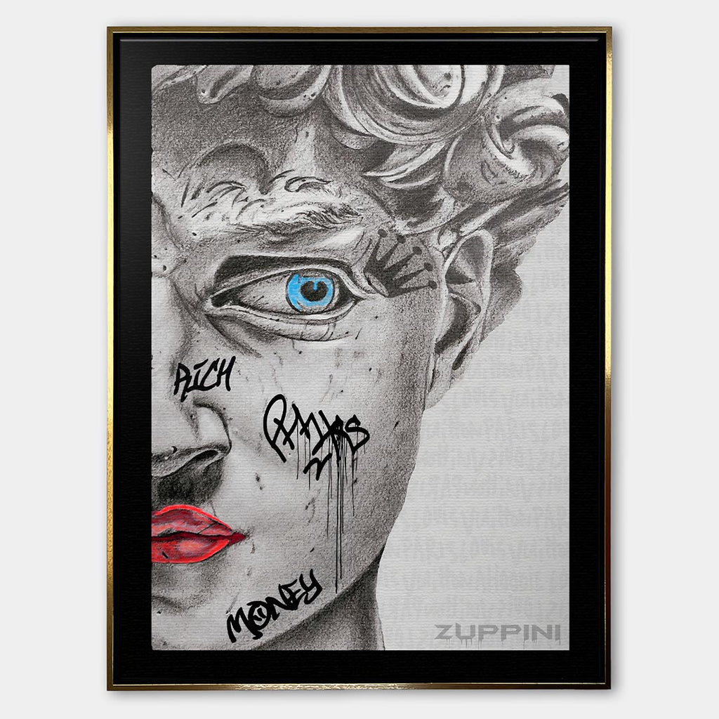 Marble Gaze – Płótno – Złota rama – Huephant