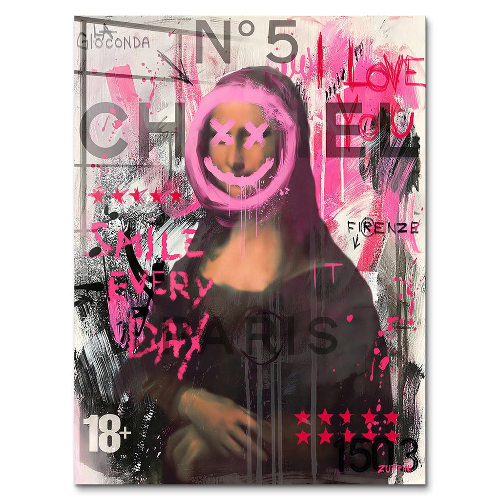 Mona Lisa Smile – Szkło akrylowe – Bez ramy – Huephant
