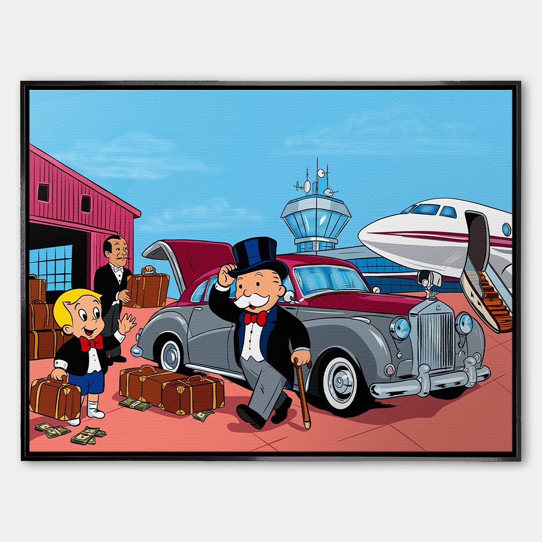 Obraz Money Departure – Płótno – Czarna rama – Huephant