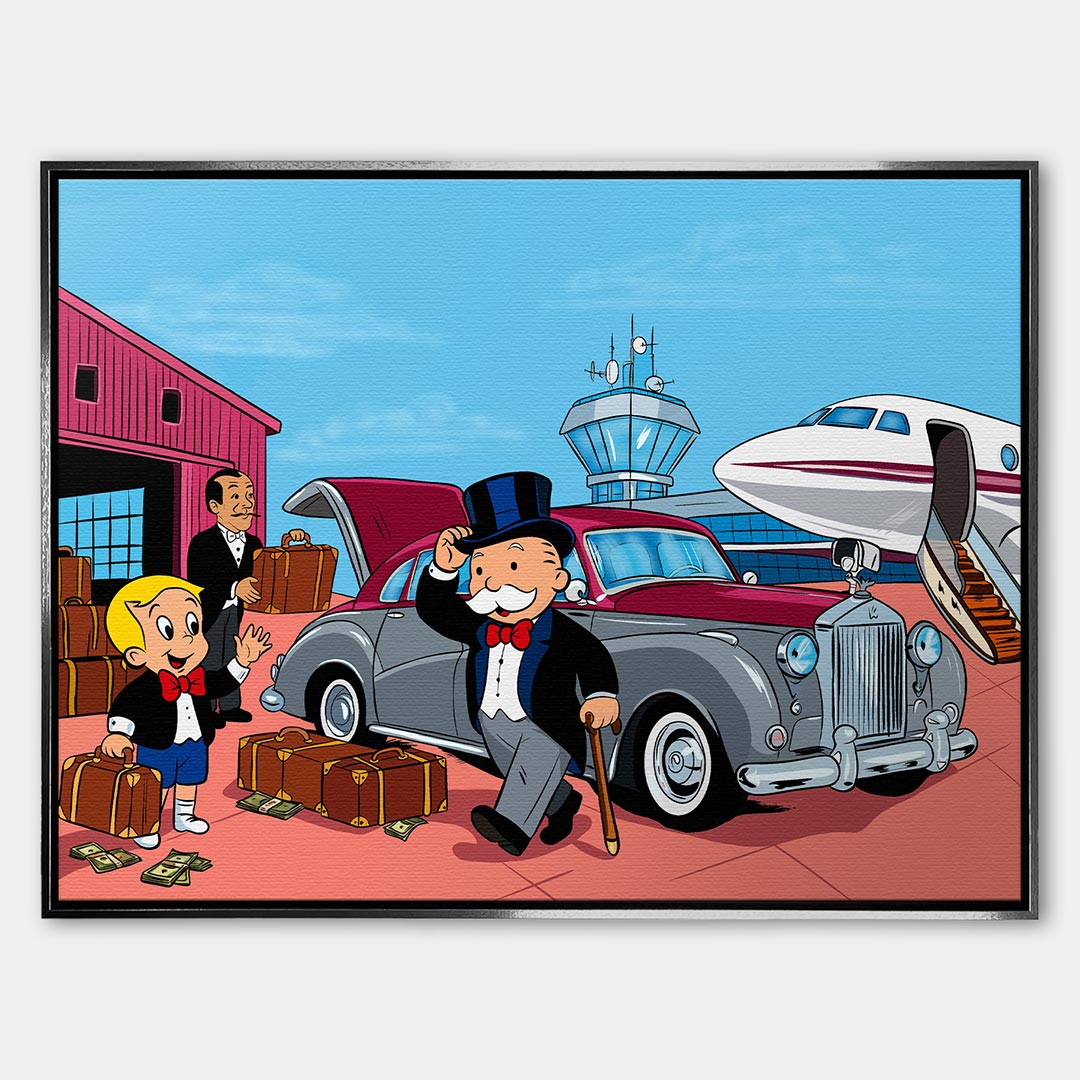 Obraz Money Departure – Płótno – Srebrna rama – Huephant