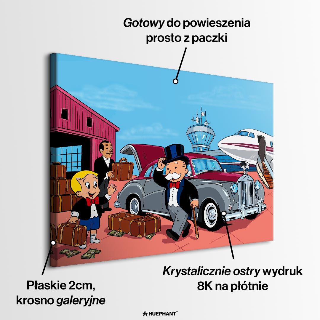 Obraz Money Departure – informacje o wykonaniu – Huephant