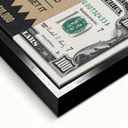 Obraz Money's Already Printed – srebrna rama – ujęcie pod kątem – Huephant