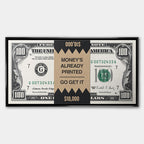 Obraz Money's Already Printed – Płótno – Czarna rama – Huephant