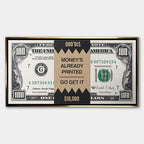 Obraz Money's Already Printed – Płótno – Złota rama – Huephant