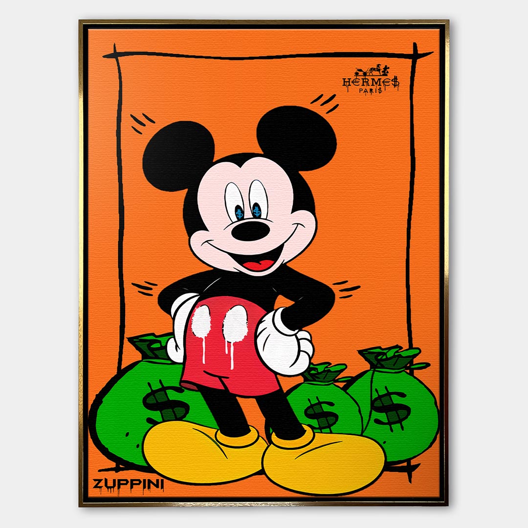 Money Mouse – Płótno – Złota rama – Huephant