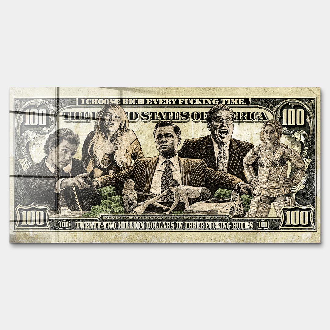 Obraz Money Street – Szkło akrylowe – Bez ramy – Huephant