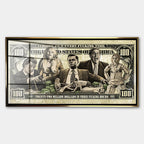 Obraz Money Street – Szkło akrylowe – Złota rama – Huephant