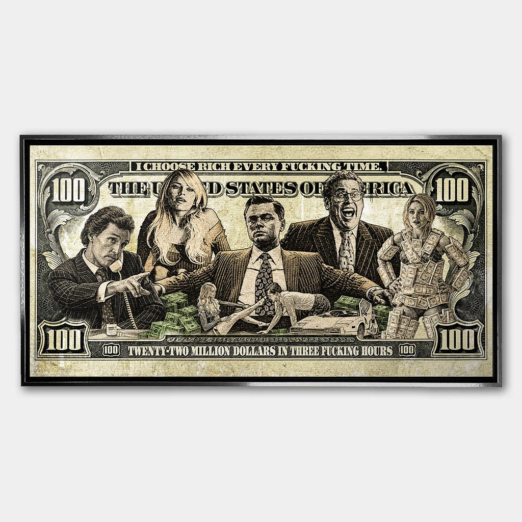 Obraz Money Street – Płótno – Srebrna rama – Huephant