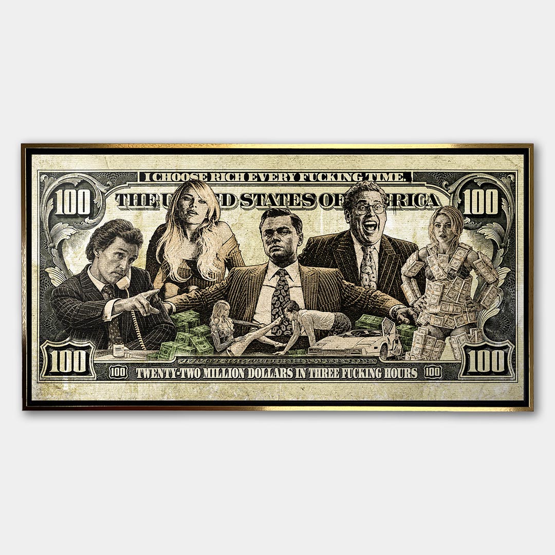 Obraz Money Street – Płótno – Złota rama – Huephant