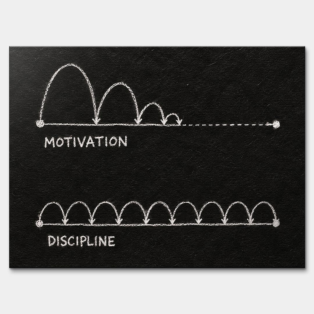 Obraz Motivation vs Discipline – Płótno – Bez ramy – Huephant