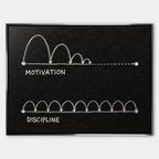 Obraz Motivation vs Discipline – Płótno – Srebrna rama – Huephant