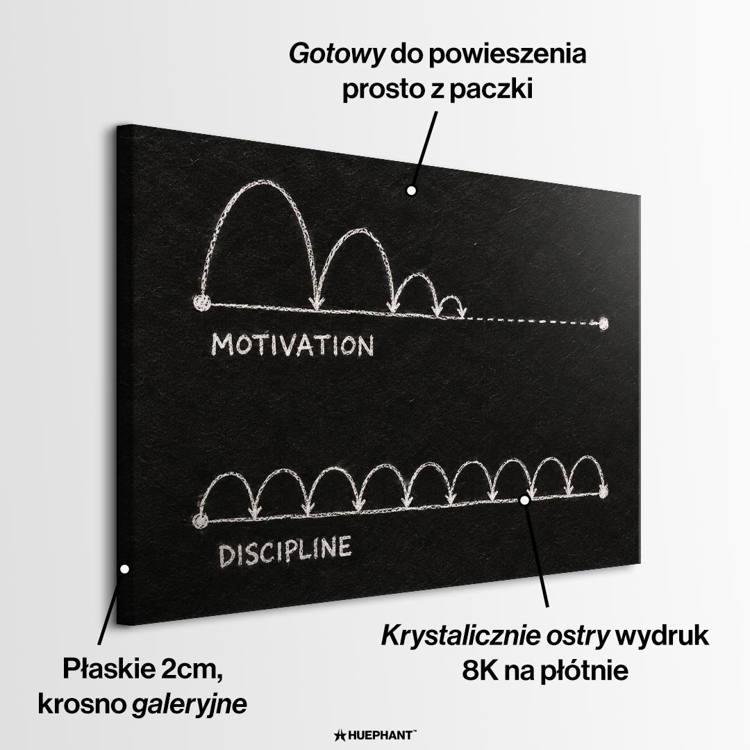 Obraz Motivation vs Discipline – informacje o wykonaniu – Huephant