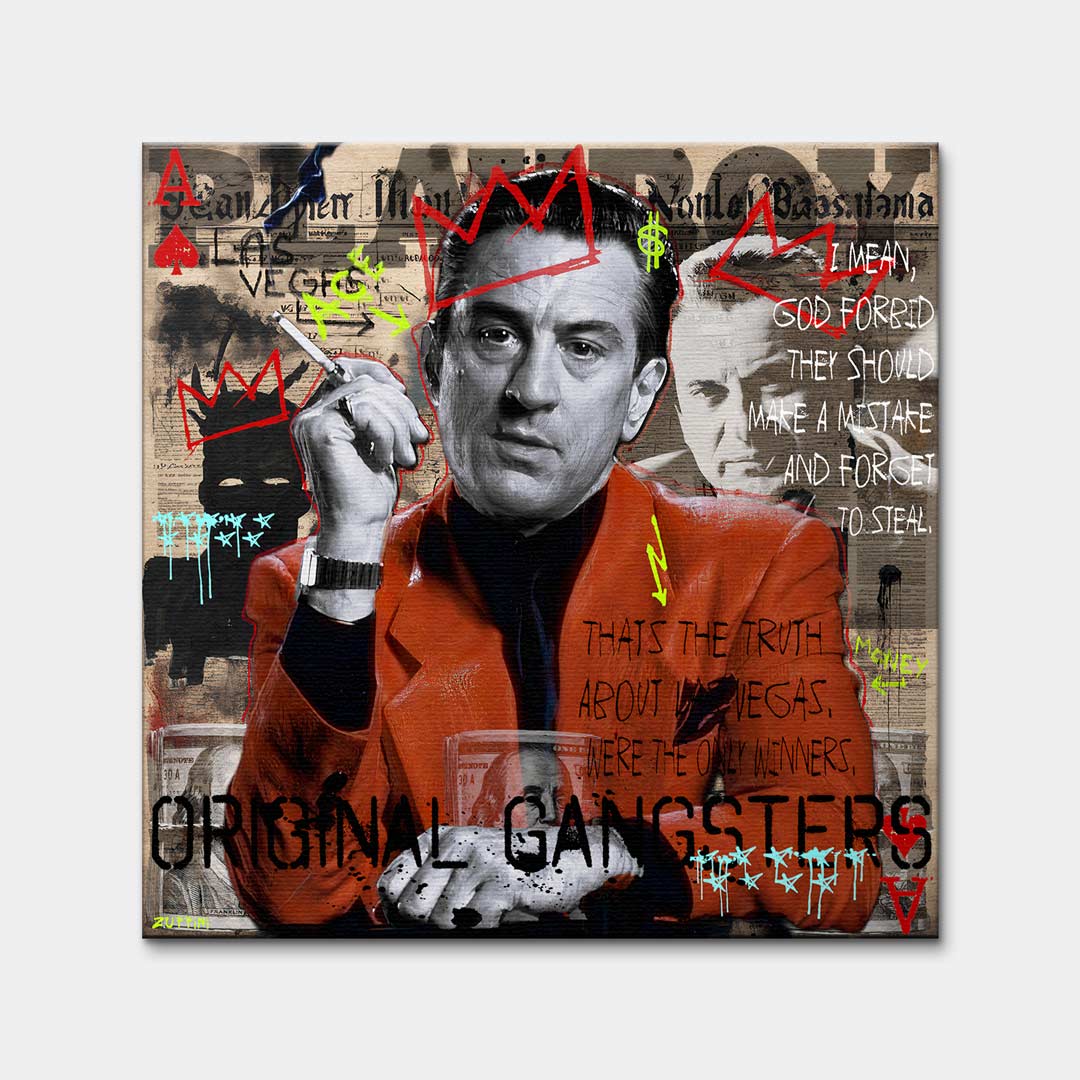 Obraz na płótnie Ace Casino. Nowoczesny wydruk galeryjny pop-art z motywem sukcesu, gangstera i luksusu. Wyjątkowa sztuka nowoczesna do biura.