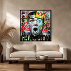 Obraz na płótnie Ali Champion. Nowoczesna sztuka pop-art z Muhammadem Alim w koronie. Ekskluzywny wydruk galeryjny, motywacyjne graffiti.