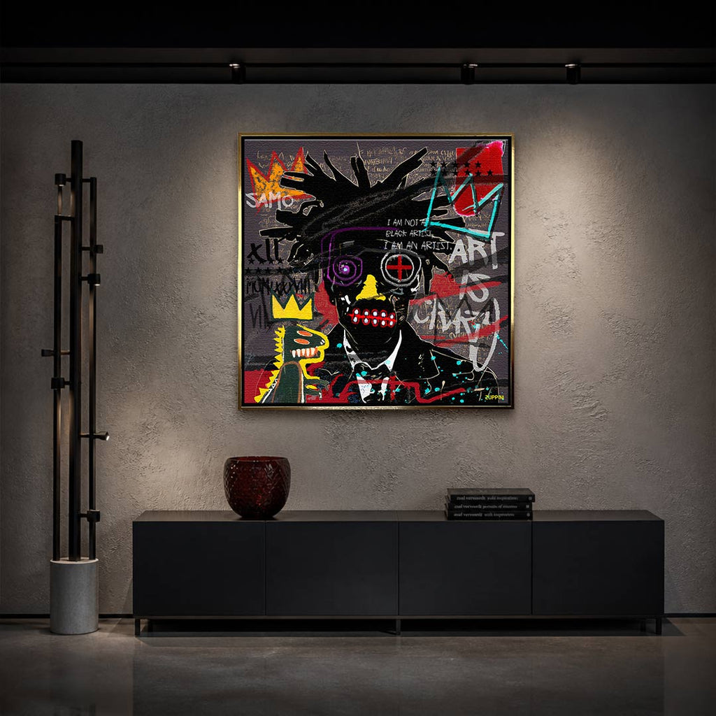 Obraz na płótnie Basquiat Legend 2, sztuka nowoczesna w stylu neoekspresjonizmu, wydruk galeryjny Huephant, limitowana edycja.