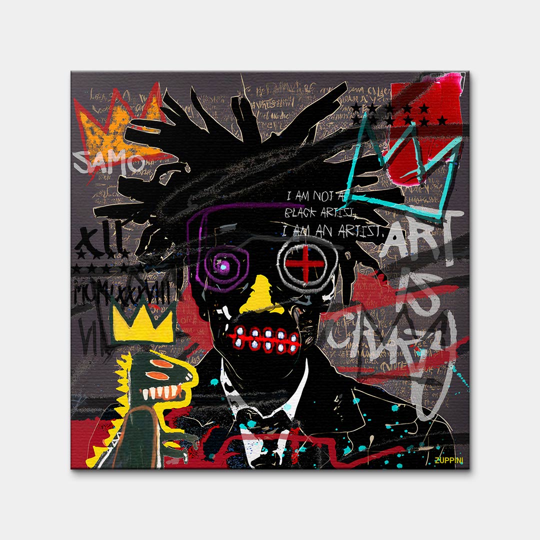 Obraz na płótnie Basquiat Legend 2, sztuka nowoczesna w stylu neoekspresjonizmu, wydruk galeryjny Huephant, limitowana edycja.