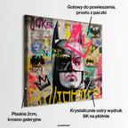 Obraz na płótnie Batman Billionaire. Nowoczesny wydruk galeryjny łączący pop art i street art. Sztuka nowoczesna z motywem Batmana i wyrazistym graffiti.