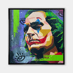 Obraz na płótnie Behind The Smile przedstawiający nowoczesny portret w stylu pop art i street art, wydruk galeryjny.