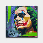 Obraz na płótnie Behind The Smile przedstawiający nowoczesny portret w stylu pop art i street art, wydruk galeryjny.