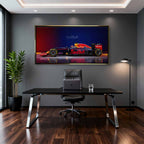 Obraz na płótnie F1 Red bull – bolid Formuły 1 Red Bull Racing w barwach granatowo-czerwonych, symbol prędkości i wyścigowej pasji.