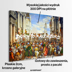 Obraz na płótnie „Born to Make History” – nowoczesna interpretacja klasycznego dzieła „Wesele w Kanie Galilejskiej” z dynamicznym napisem w stylu street art, łącząca historię ze współczesną inspiracją.