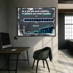 Biznesowy Obraz na płótnie Build Freedom do Biura z wykresem porównującym etat i biznes – symbol niezależności, rozwoju i finansowej wolności, dzieło Huephant.