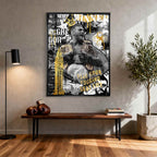 Obraz na płótnie McGregor Winner z Conorem McGregorem w czarno-złotej kompozycji, symbolizujący siłę, determinację i zwycięstwo.