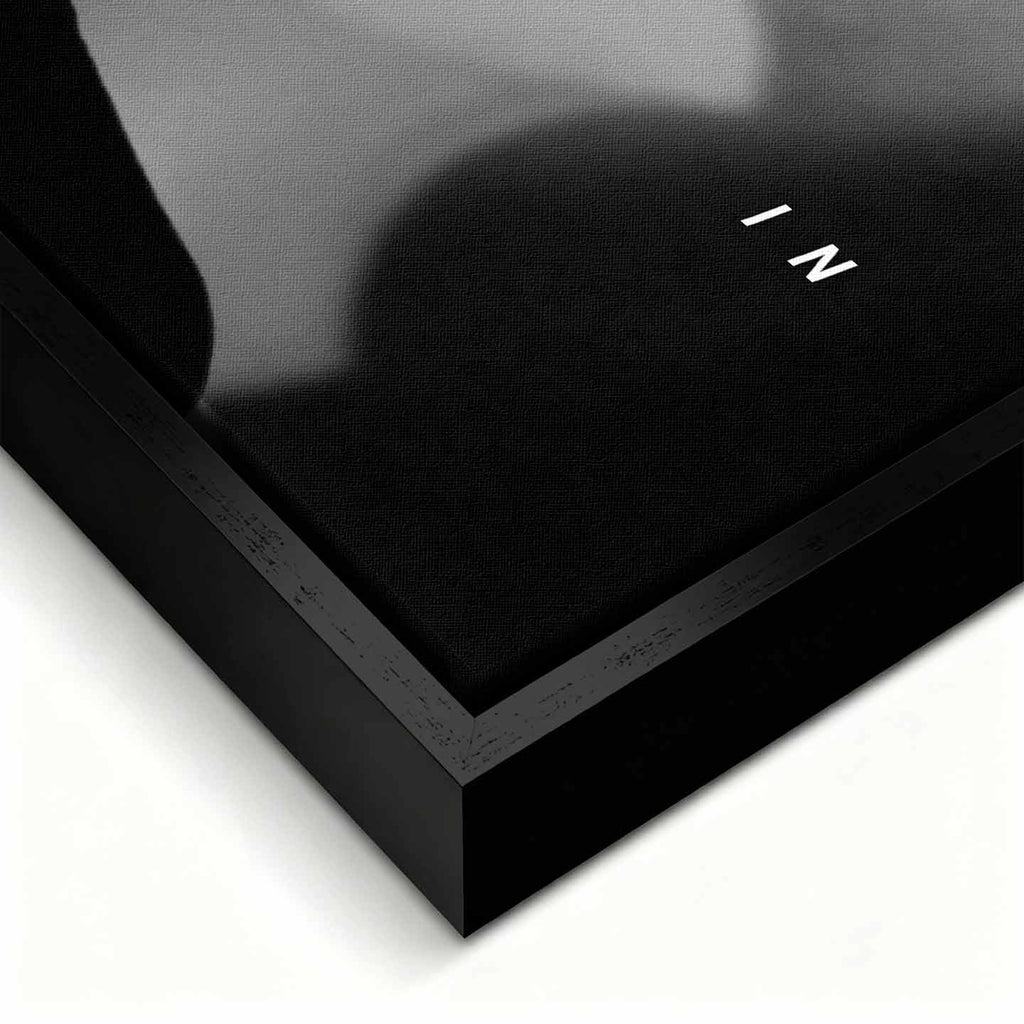 obraz na płótnie steve jobs go all in motywacyjny czarno bialy minimalizm