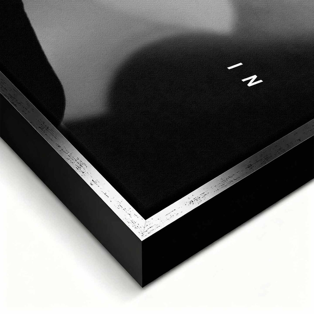 obraz na płótnie steve jobs go all in motywacyjny czarno bialy minimalizm