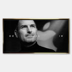 obraz na płótnie steve jobs go all in motywacyjny czarno bialy minimalizm
