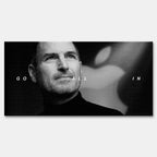 obraz na płótnie steve jobs go all in motywacyjny czarno bialy minimalizm