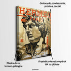 Sztuka nowoczesna obraz na płótnie przedstawiający klasyczne popiersie w stylu street art pop art z pomarańczowymi akcentami wydruk galeryjny