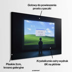 Obraz na płótnie przedstawiający postać dziecka przed ekranem starego monitora z systemem operacyjnym i komunikatem Keep Going.