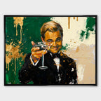 Obraz na płótnie Leonardo DiCaprio The Great Gatsby Toast - elegancki toast, symbol luksusu i sukcesu, inspirowany filmem Wielki Gatsby i Wilk z Wall Street.