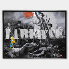 Nowoczesny obraz na płótnie Pop Art Liberte Bart Simpson, Mona Lisa, Godfather. Limitowany wydruk galeryjny ze sztuką nowoczesną, łączący klasykę z graffiti i popkulturą.