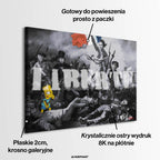 Nowoczesny obraz na płótnie Pop Art Liberte Bart Simpson, Mona Lisa, Godfather. Limitowany wydruk galeryjny ze sztuką nowoczesną, łączący klasykę z graffiti i popkulturą.