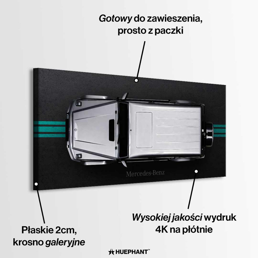 Obraz na płótnie Mercedes G63 AMG widok z góry – nowoczesny obraz G Wagon w stylu premium.