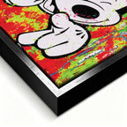 Obraz na płótnie Love You z postacią Myszki Miki w graffiti stylu street art – kolorowa sztuka z przekazem niezależności i pewności siebie, Huephant.